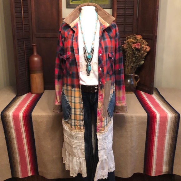 Tops - Upcycled Western Boho Duster fits M or L